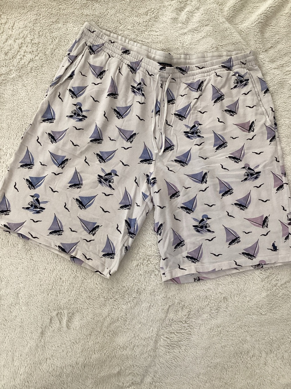 🔥2 for $30 POLO RALPH LAUREN White with Blue, Violet, and Navy Sailboats Sx XXL